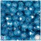 BeadTin Turquoise Sparkle 10mm Faceted Round Plastic Craft Beads (225pcs)